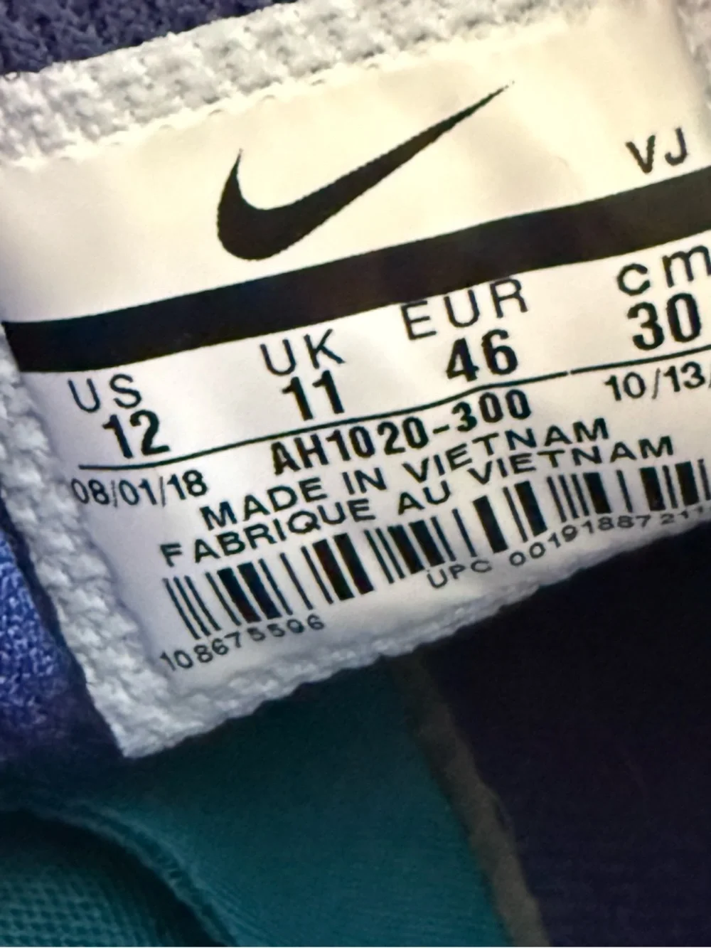 Nike Men’s‎ Teal and Navy Track No Spikes 12 AH1020-300